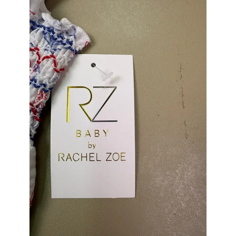 Rachel Zoe Baby Girls 4 Piece Outfit Set 0-3M Nautical Seashell Denim NWT